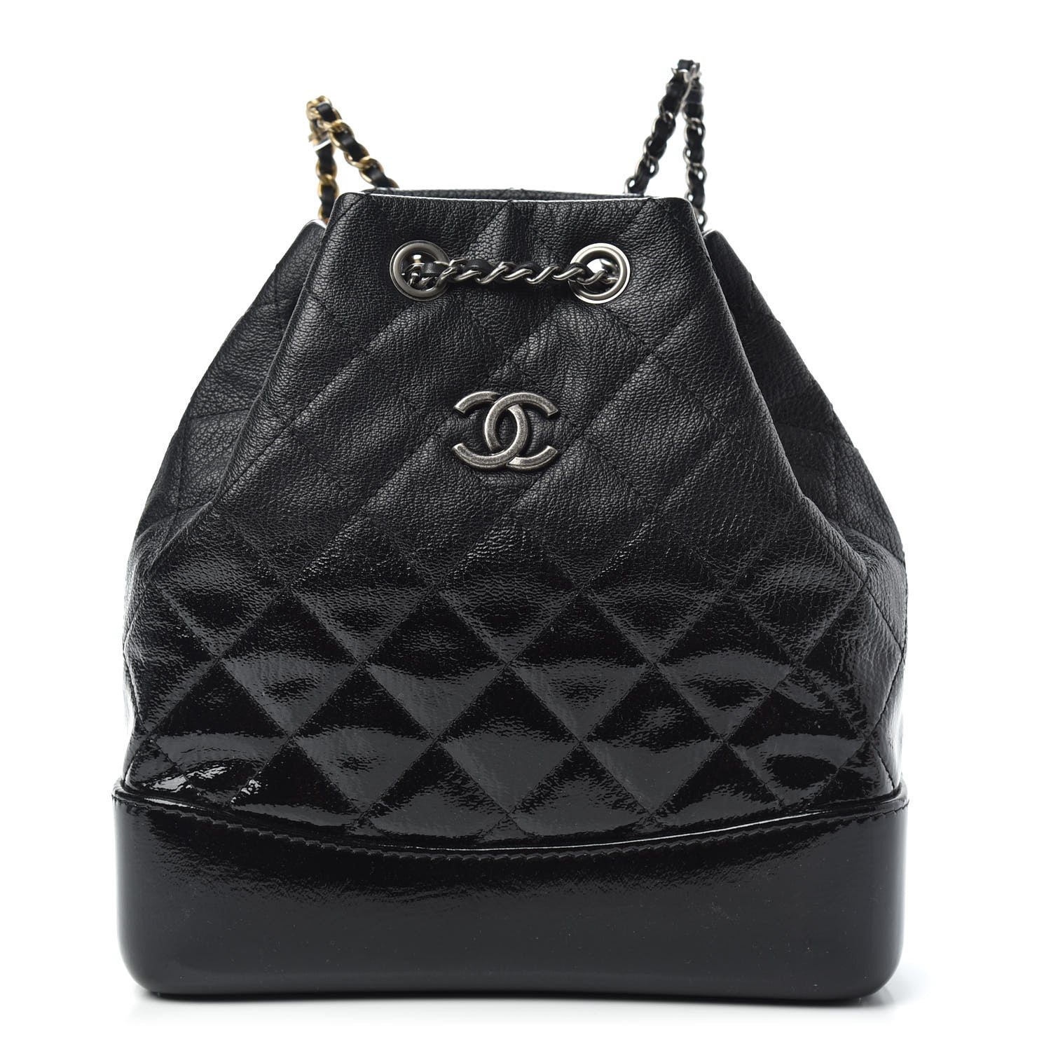 Chanel Patent Goatskin Quilted Small Gabrielle Backpack Black 1 of 9
