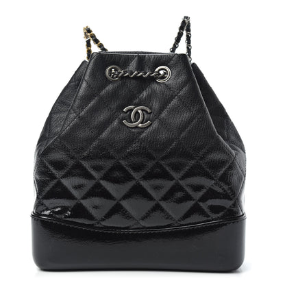 Chanel Patent Goatskin Quilted Small Gabrielle Backpack Black 1 of 9