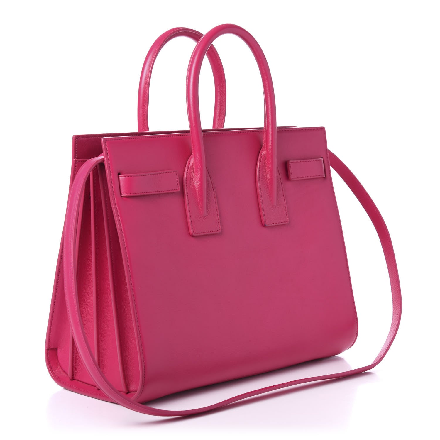 Saint Laurent Calfskin Small Sac De Jour Lipstick Fuchsia 3 of 9