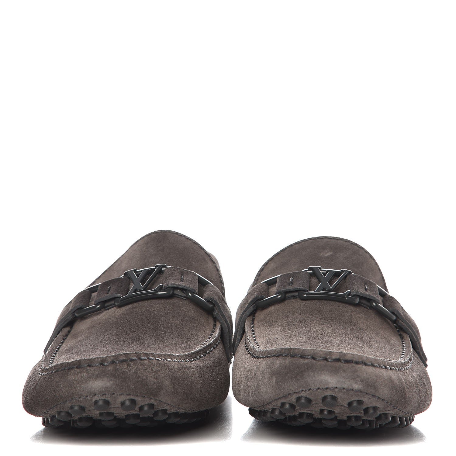 Louis Vuitton Men's Suede Hockenheim Loafers 8.5 Grey 2 of 12