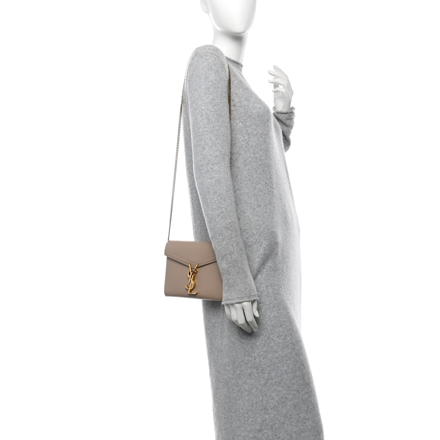 Grain De Poudre Monogram Cassandra Chain Wallet Dark Beige