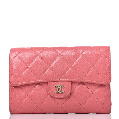 Chanel Caviar Quilted Small Flap Wallet Pink 1 of 17