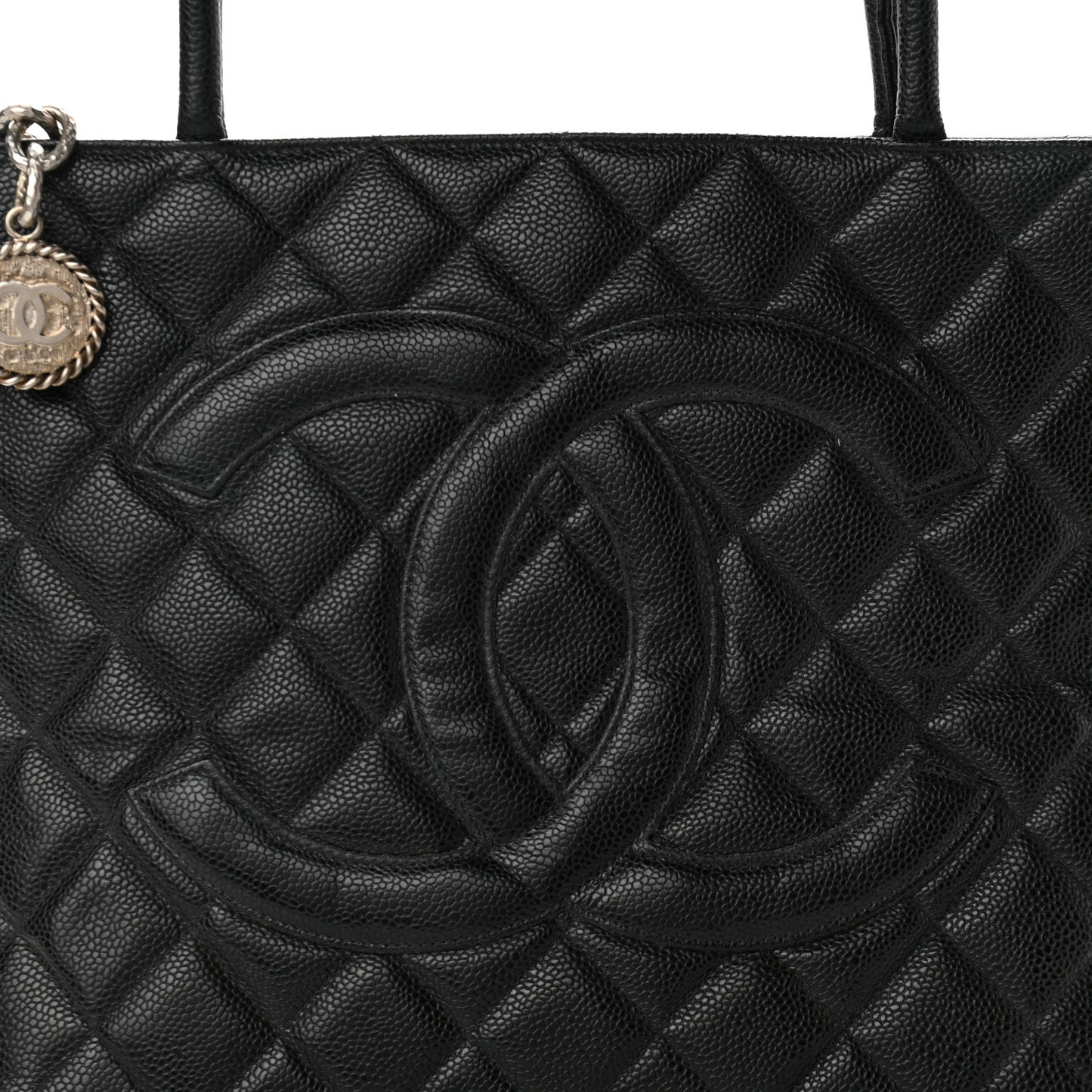 Caviar Quilted Medallion Tote Black