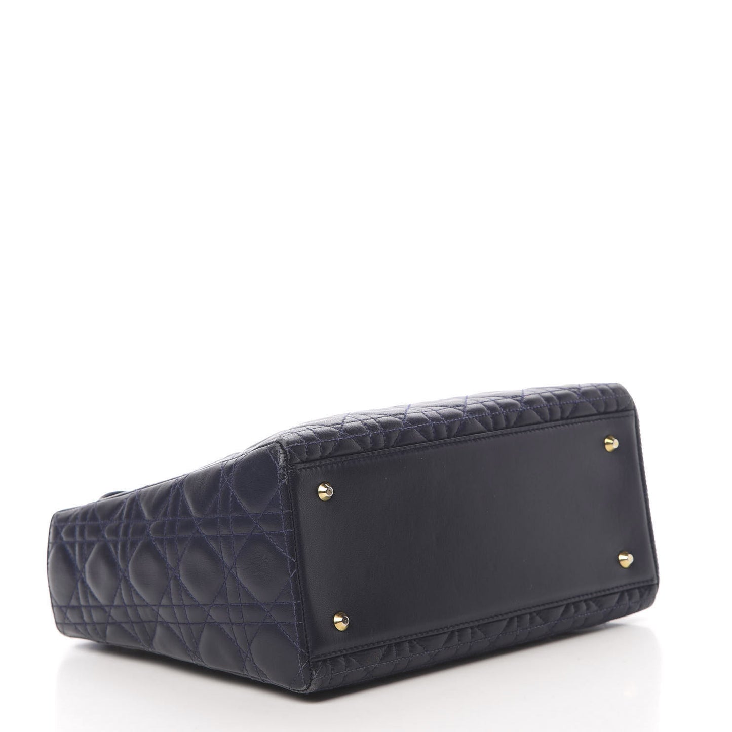 Lambskin Cannage Medium Lady Dior Navy Blue