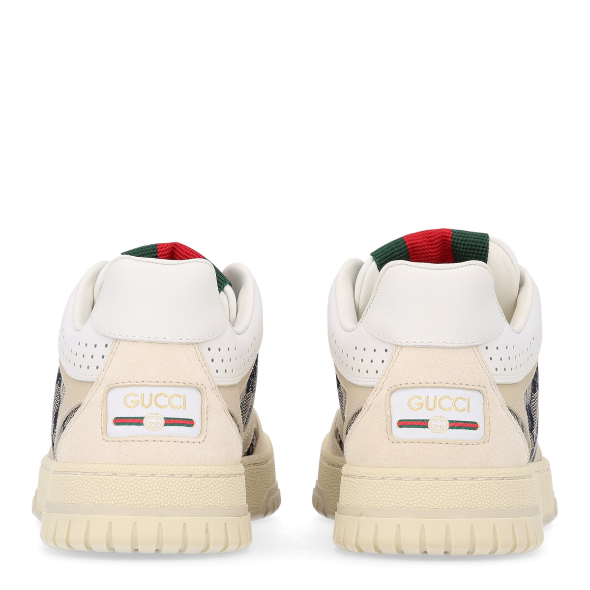 Gucci Calfskin Suede GG Monogram Re-Web Womens Sneakers 36.5 White Beige Blue 6 of 11