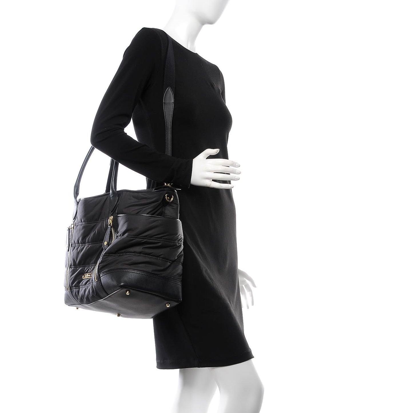 Nylon Large Olympia Diaper Bag Black