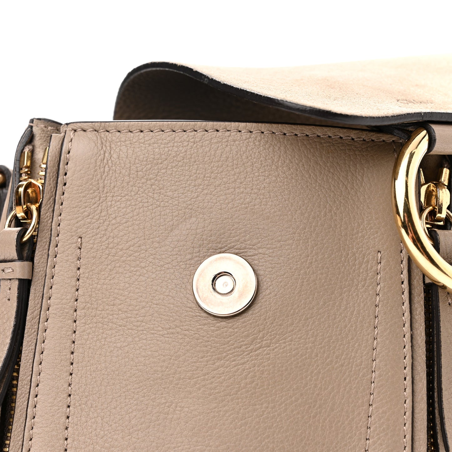 Suede Calfskin Mini Faye Backpack Motty Grey