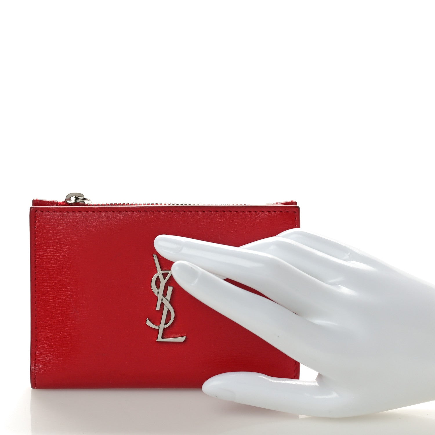 Saint Laurent Calfskin Fragments Flap Wallet Red 2 of 8