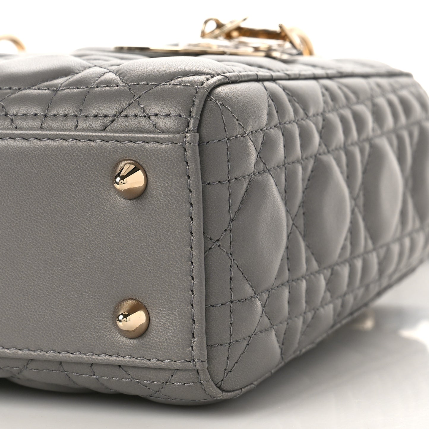 Lambskin Cannage Small Lucky Badges My Lady Dior Grey