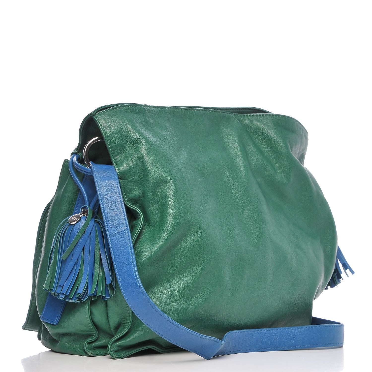 Loewe Calfskin Flamenco Shoulder Bag Green 3 of 14