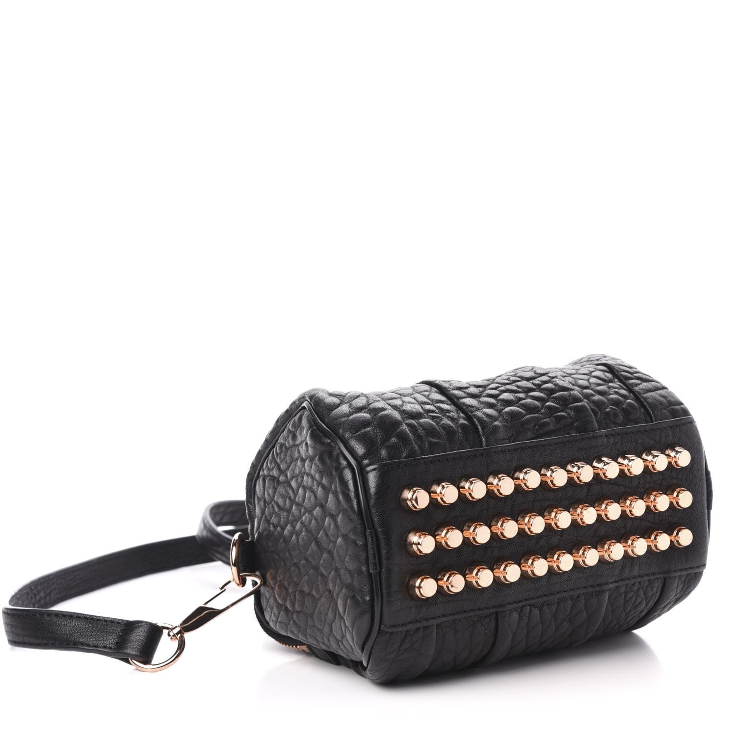 Alexander Wang Pebbled Lambskin Mini Rockie Black Rose Gold Hardware 4 of 9