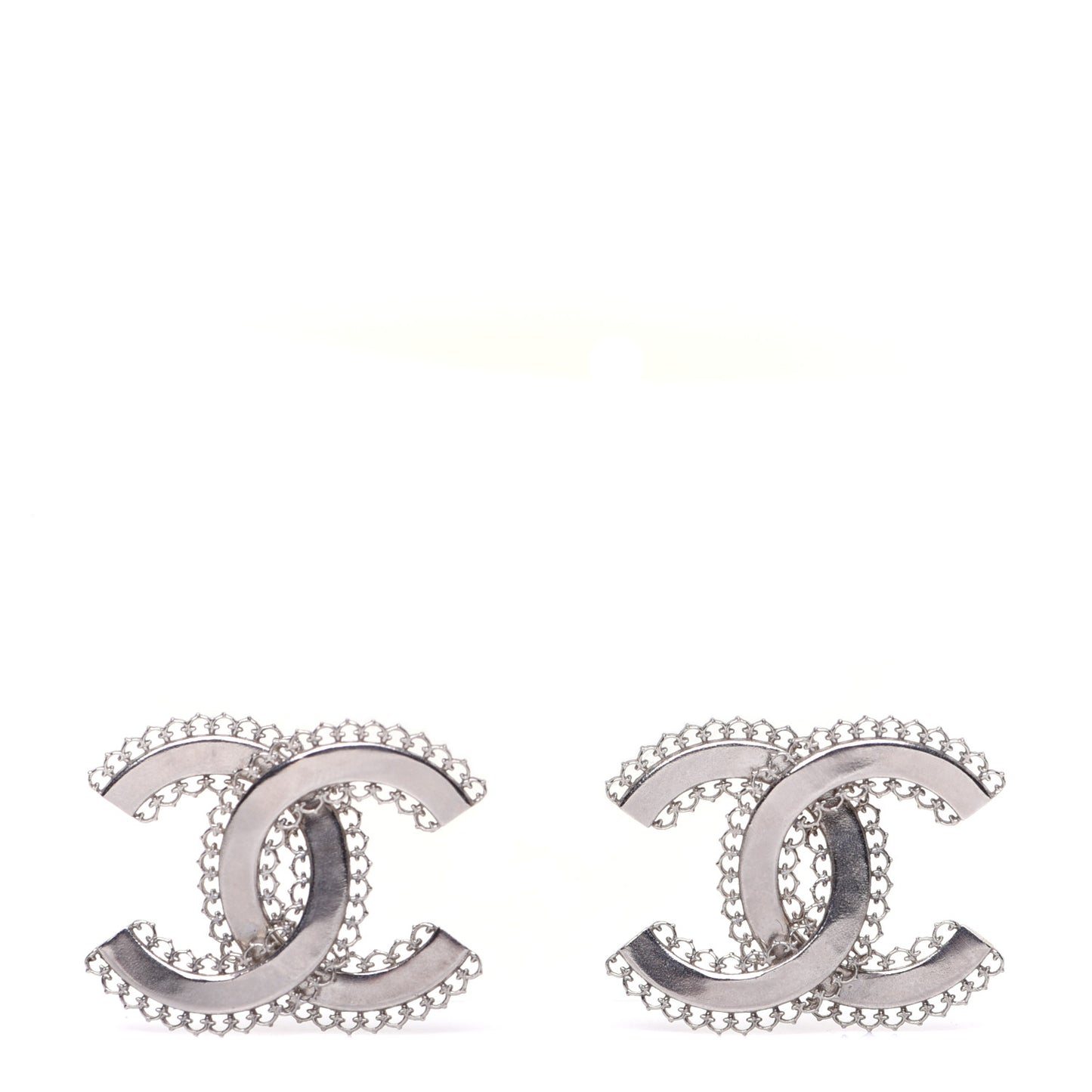 Scalloped CC Earrings Silver