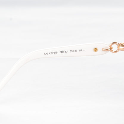 Gucci Crystal Marina Chain Aviator Sunglasses 4230/S White 4 of 5