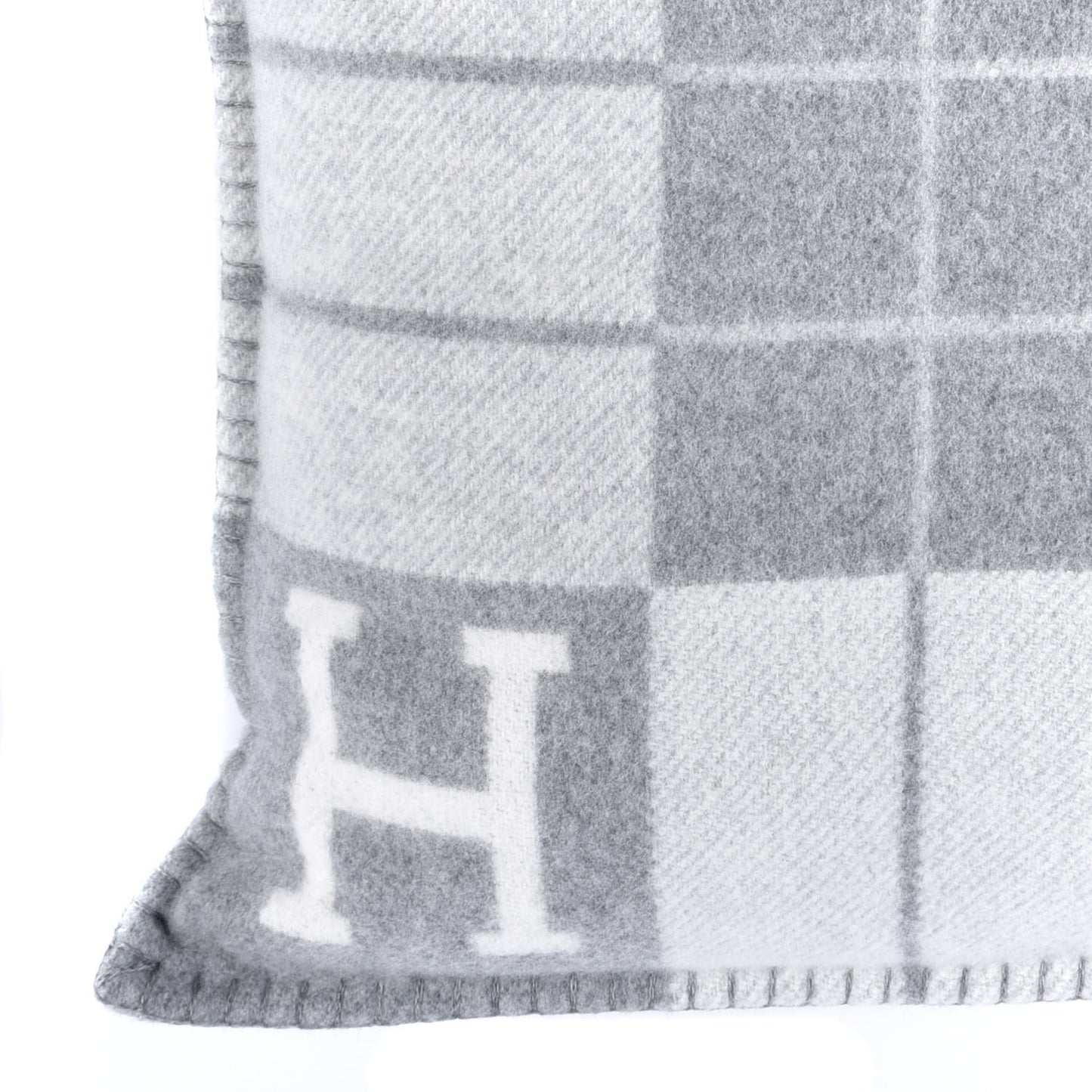 Wool Cashmere Avalon III Pillow PM Ecru Gris Clair