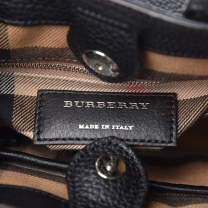 Burberry Grainy Calfskin Studded Fringe Baby Banner Tote Black 6 of 12