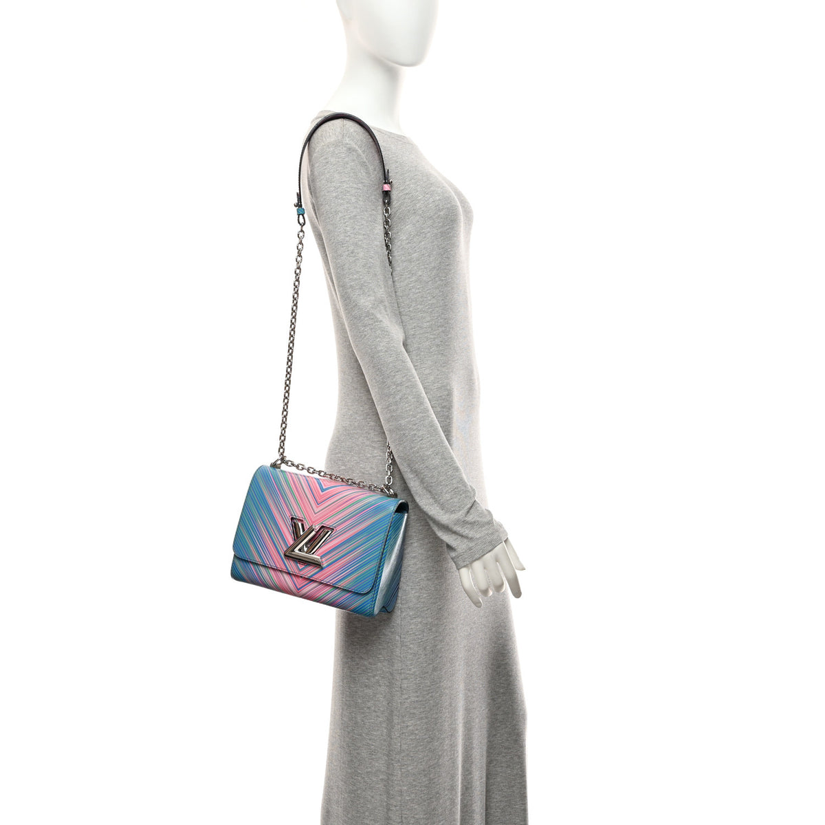 Louis Vuitton Epi Tropical Twist Shoulder Bag MM Blue Rose 2 of 11