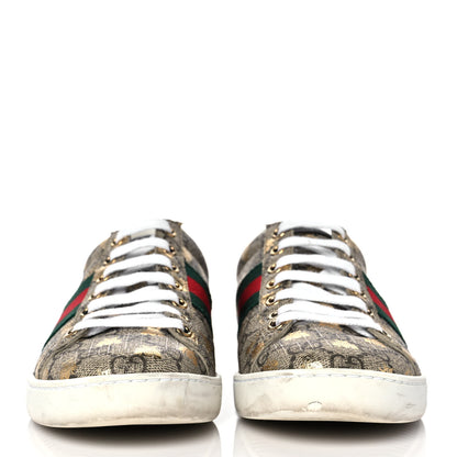 Gucci GG Supreme Monogram Bees Ayers Web Womens Ace Sneakers 36 Beige Oro Green Red 2 of 10