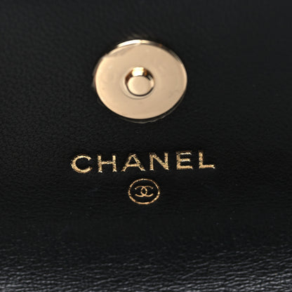 Chanel Raffia Jute Striped Belt Bag Black Beige 5 of 9