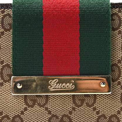 Gucci Monogram Calfskin Ladies Web Continental Wallet Beige Ebony Cocoa 2 of 11