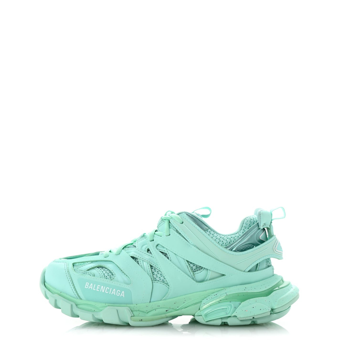 Rubber Mesh Fabric Monocolor Recycled Sole Womens Track Sneakers 40 Mint
