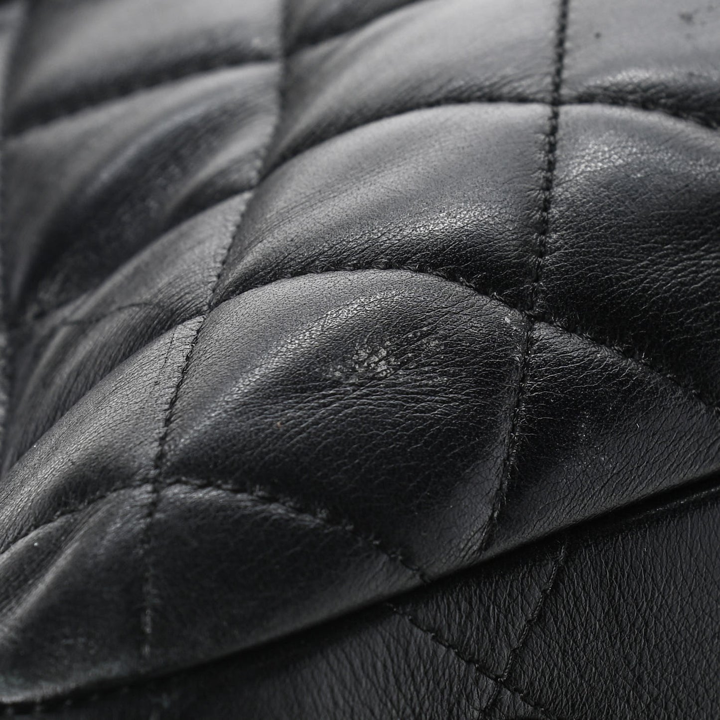 Lambskin Quilted Front Flap Tote Black