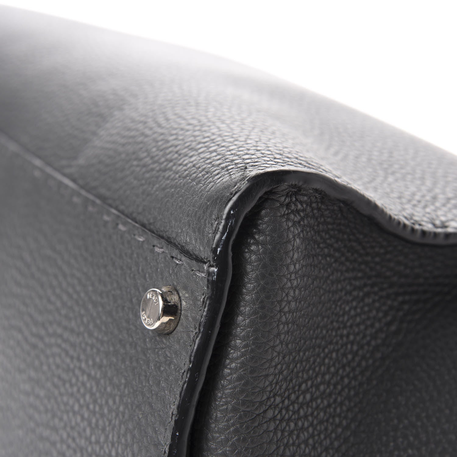 Fendi Cuoio Romano Selleria Bi-Color Large Peekaboo Iconic Satchel Asfalto Latte 12 of 13