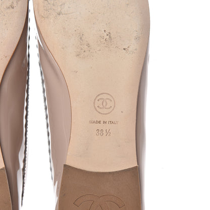 Chanel Patent Chain Moccasin Loafers 38.5 Beige 8 of 12