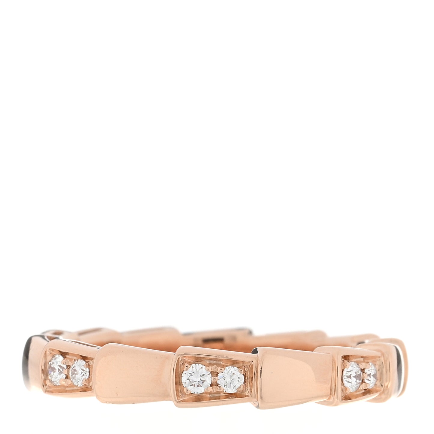 18K Rose Gold Diamond Serpenti Viper Ring 54 7