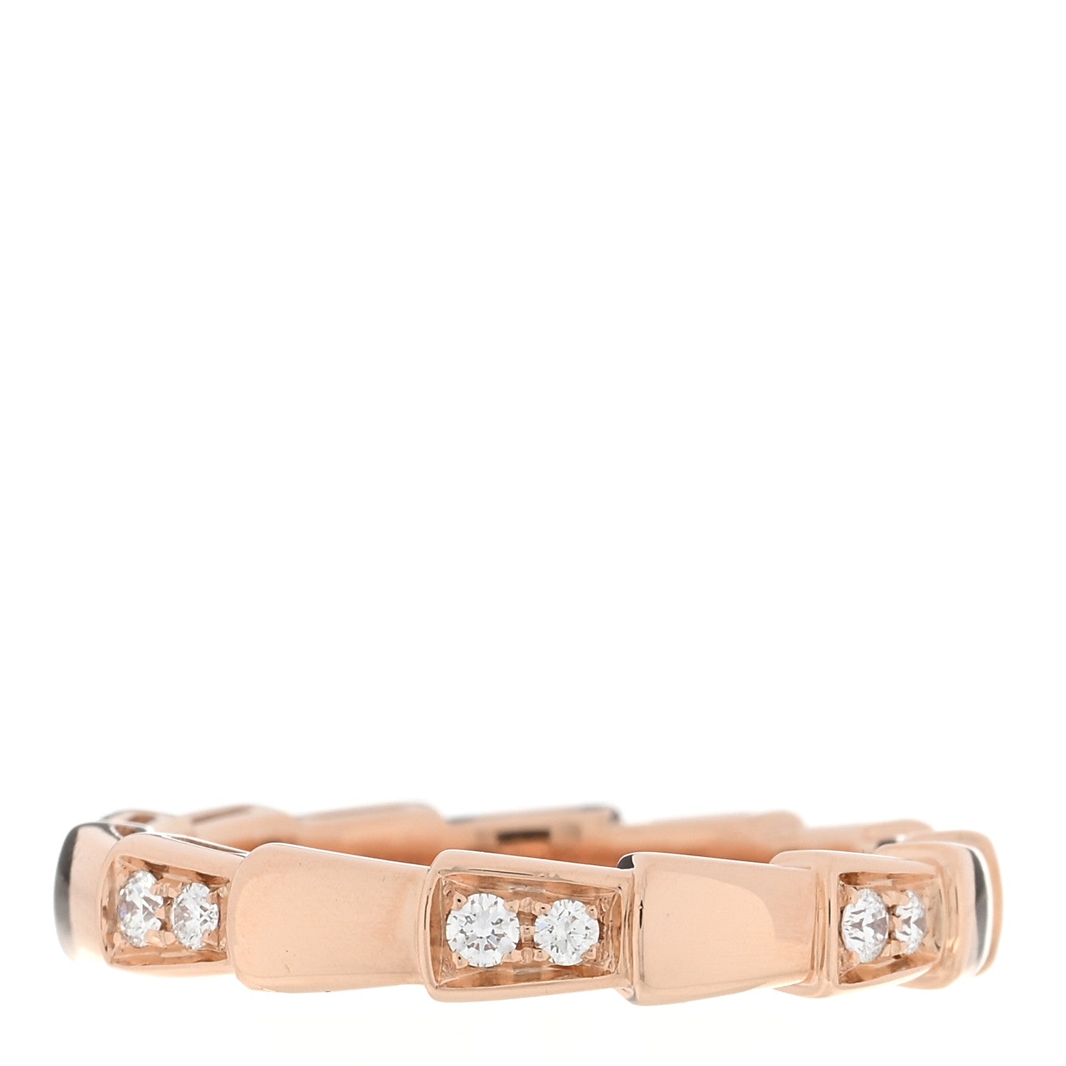 Bulgari 18K Rose Gold Diamond Serpenti Viper Ring 54 7 3 of 5