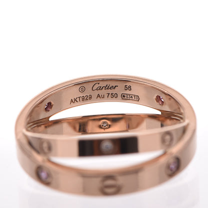 Cartier 18K Pink Gold Pink Sapphire Diamond LOVE Ring 56 7.5 3 of 4