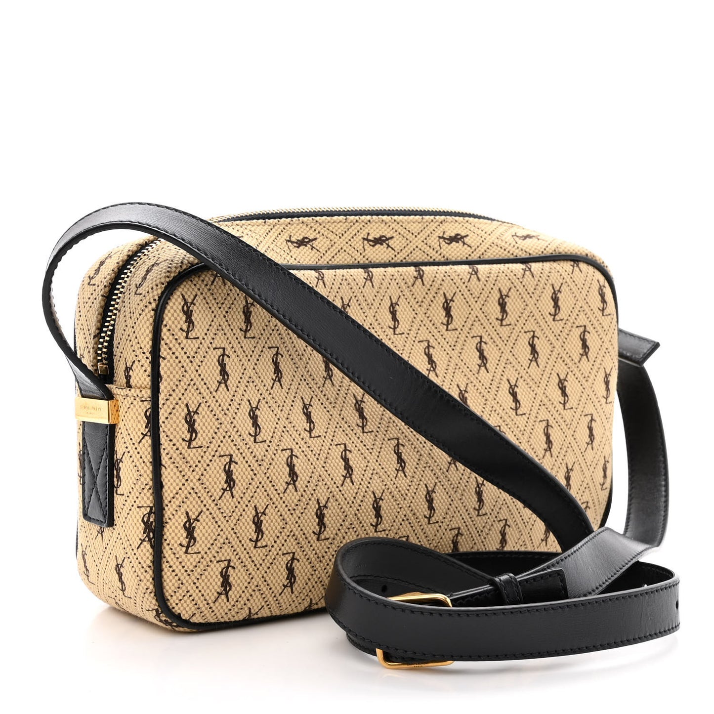 Canvas Monogram All Over Camera Bag Beige