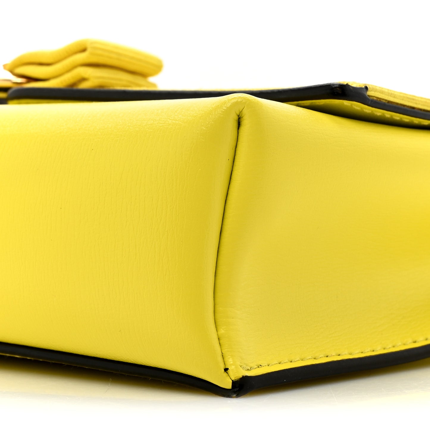 Calfskin Vara Bow Wallet On Strap Yellow