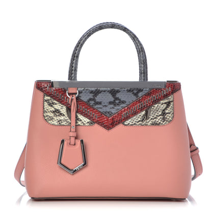 Fendi Vitello Dolce Elaphe Monster Petite 2Jours Tote Bois de Rose Naturale 1 of 6