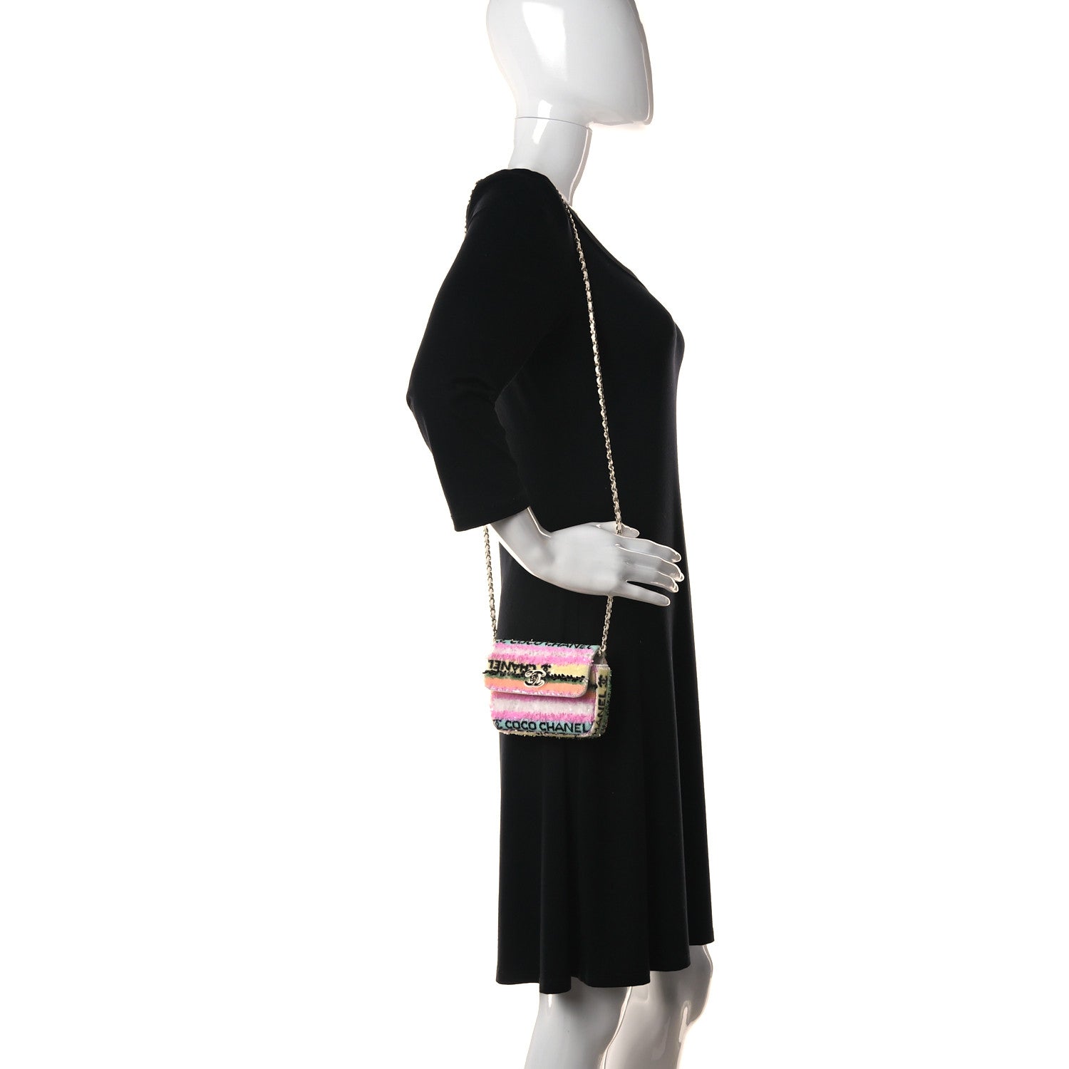Chanel Sequin COCO Clutch With Chain Multicolor 2 of 12