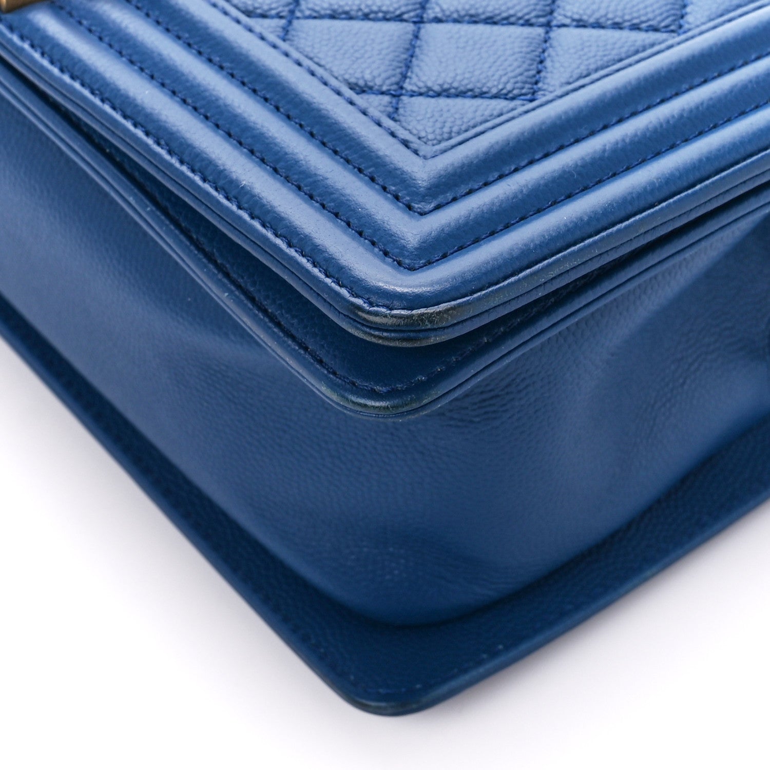 Chanel Caviar Quilted Medium Boy Flap Blue 10 of 10