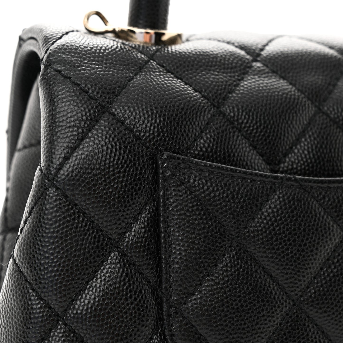 Caviar Quilted Extra Mini Coco Handle Flap Black