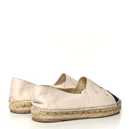 Chanel Calfskin Grosgrain CC Espadrilles 40 Ivory Black 4 of 10