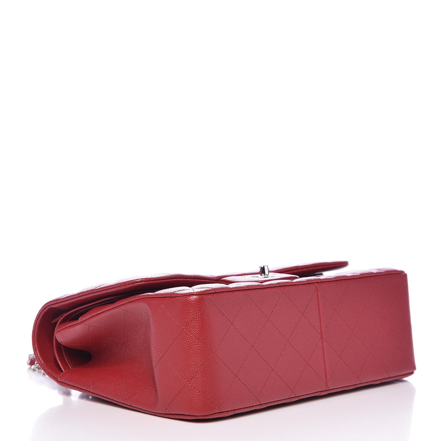 Caviar Quilted Jumbo Double Flap Red