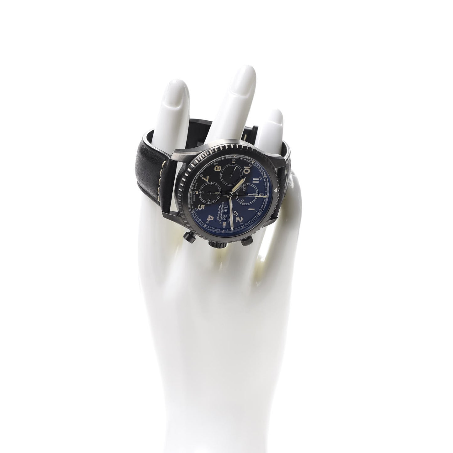 DLC Coated Stainless Steel Calfskin 43mm Navitimer 8 Chronograph Automatic Watch Black M13314