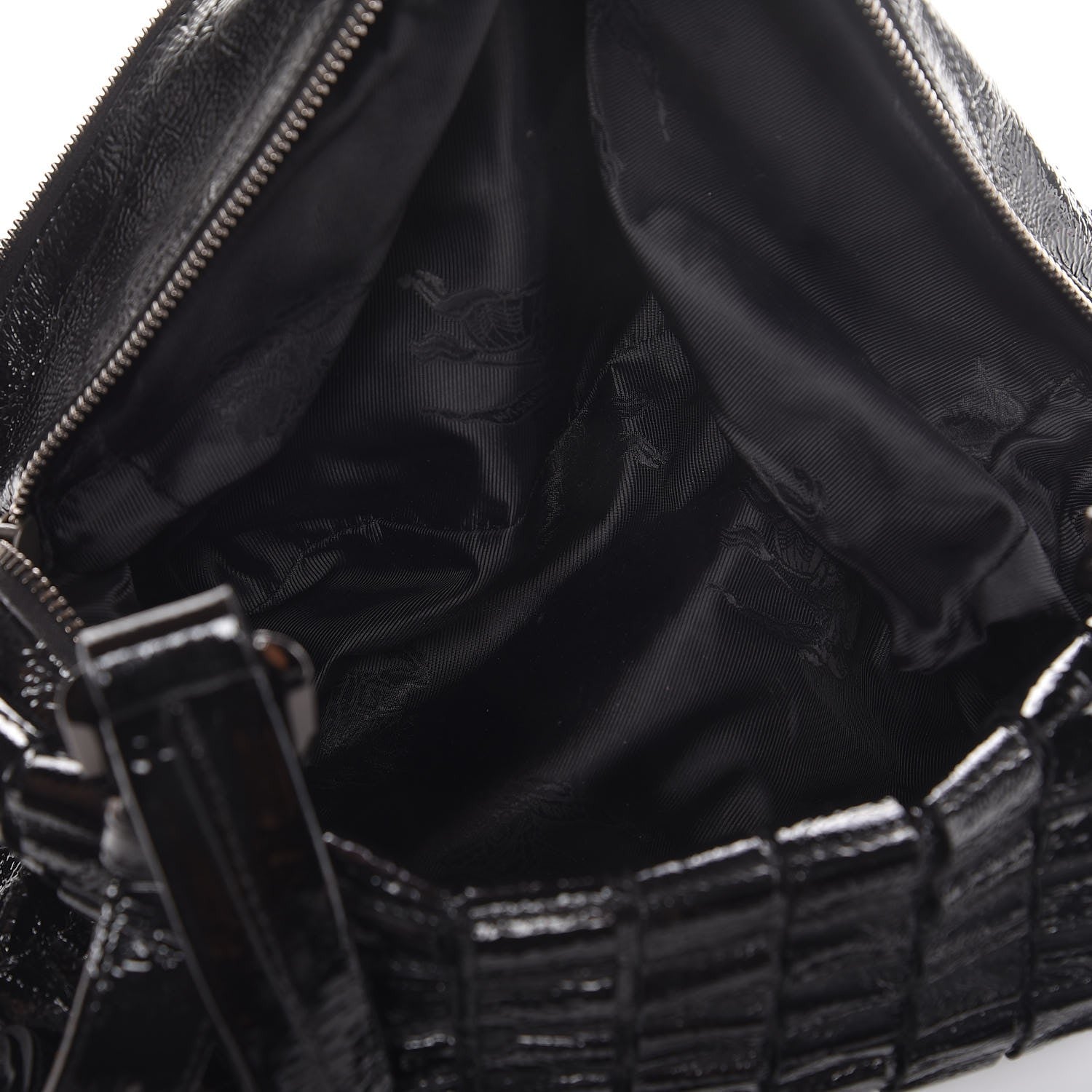 Burberry Patent Cartridge Pleat Tote Black 6 of 15