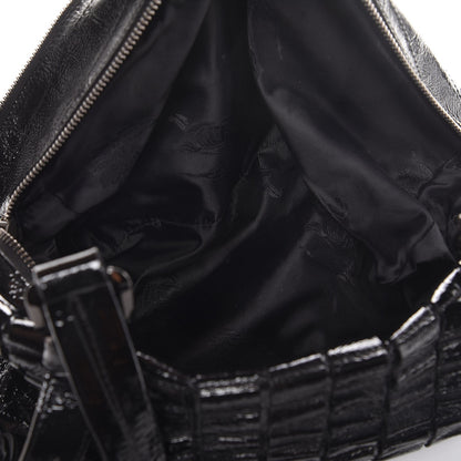 Burberry Patent Cartridge Pleat Tote Black 6 of 15