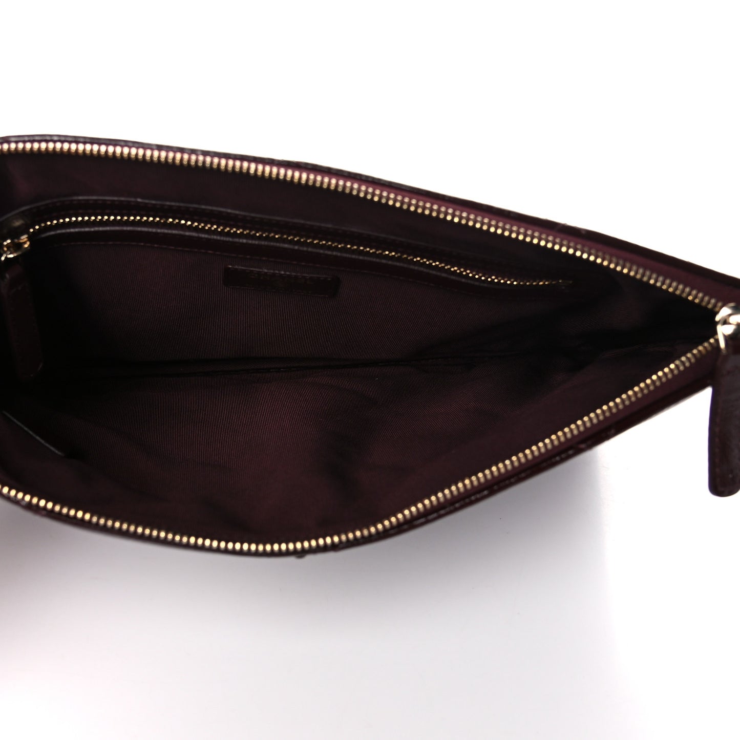 Shiny Crumpled Calfskin Large Chanel 19 Pouch Burgundy