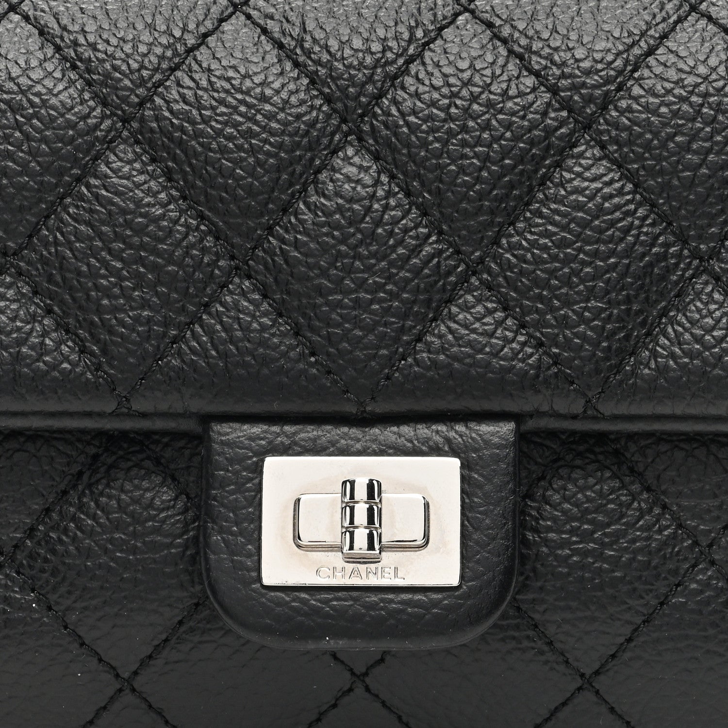 Chanel Grained Calfskin Quilted 2.55 Reissue Flap Belt Bag Clutch Black 8 of 10
