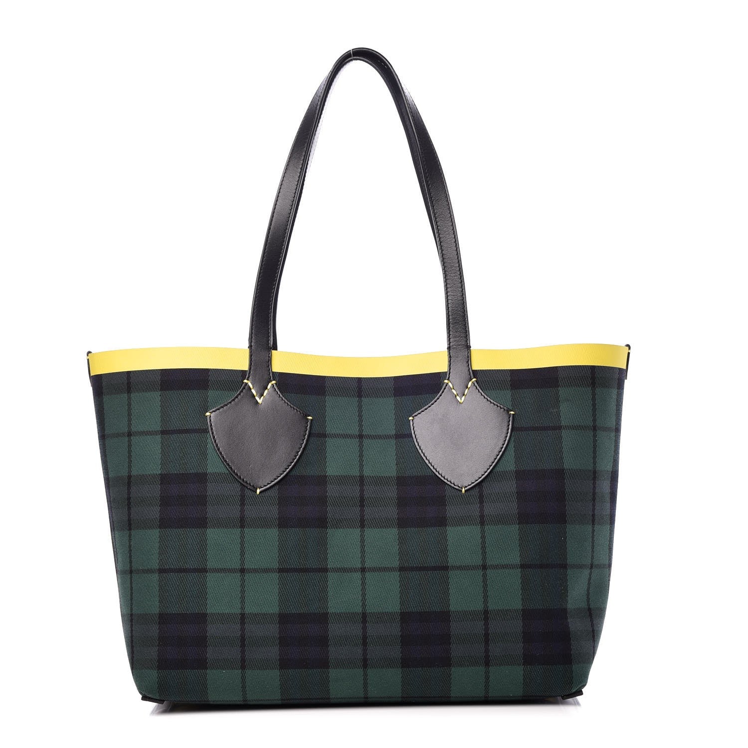 Burberry Vintage Check Medium The Giant Reversible Tote Racing Green Cobalt Blue 1 of 13