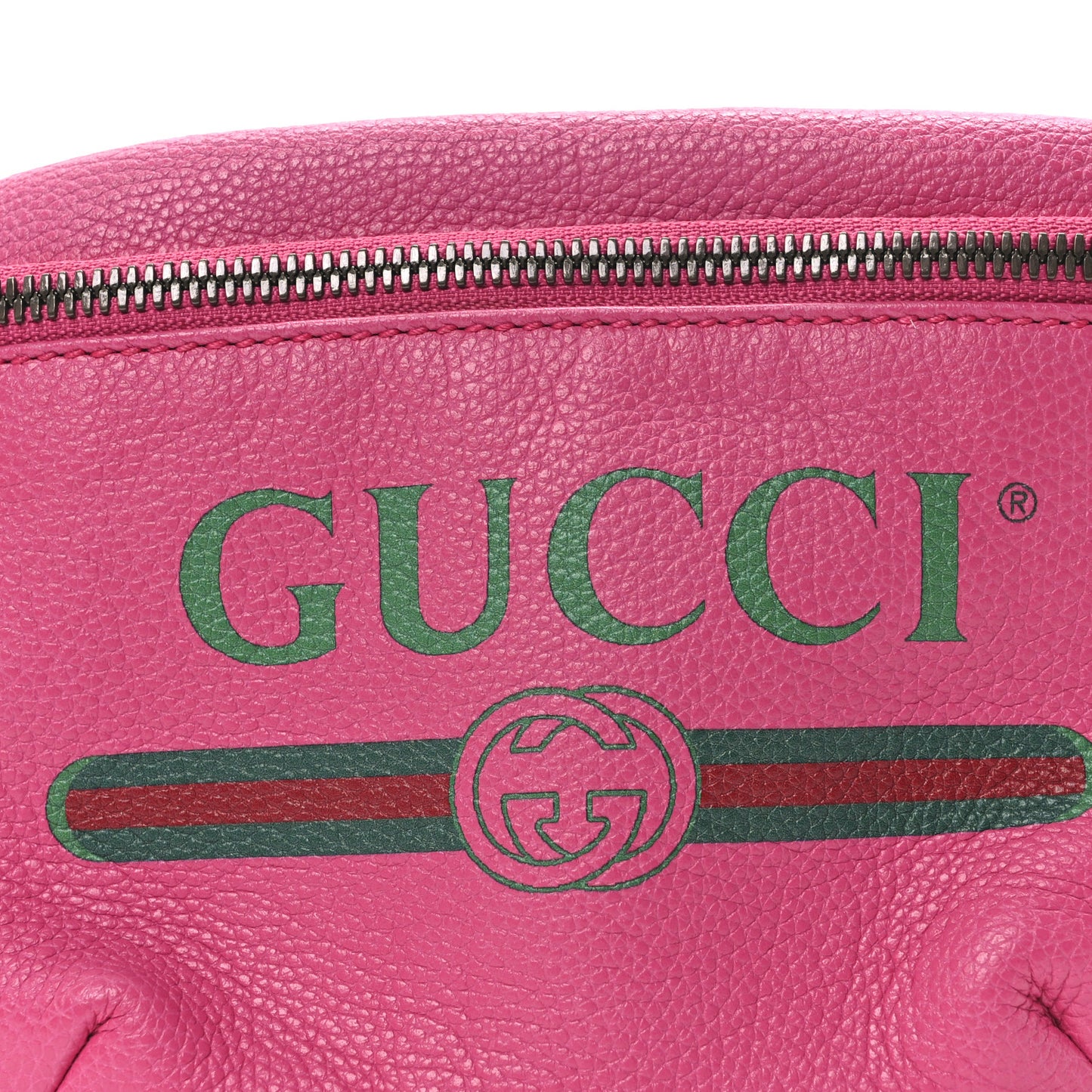 Grained Calfskin Small Logo Belt Bag Box Pink Green