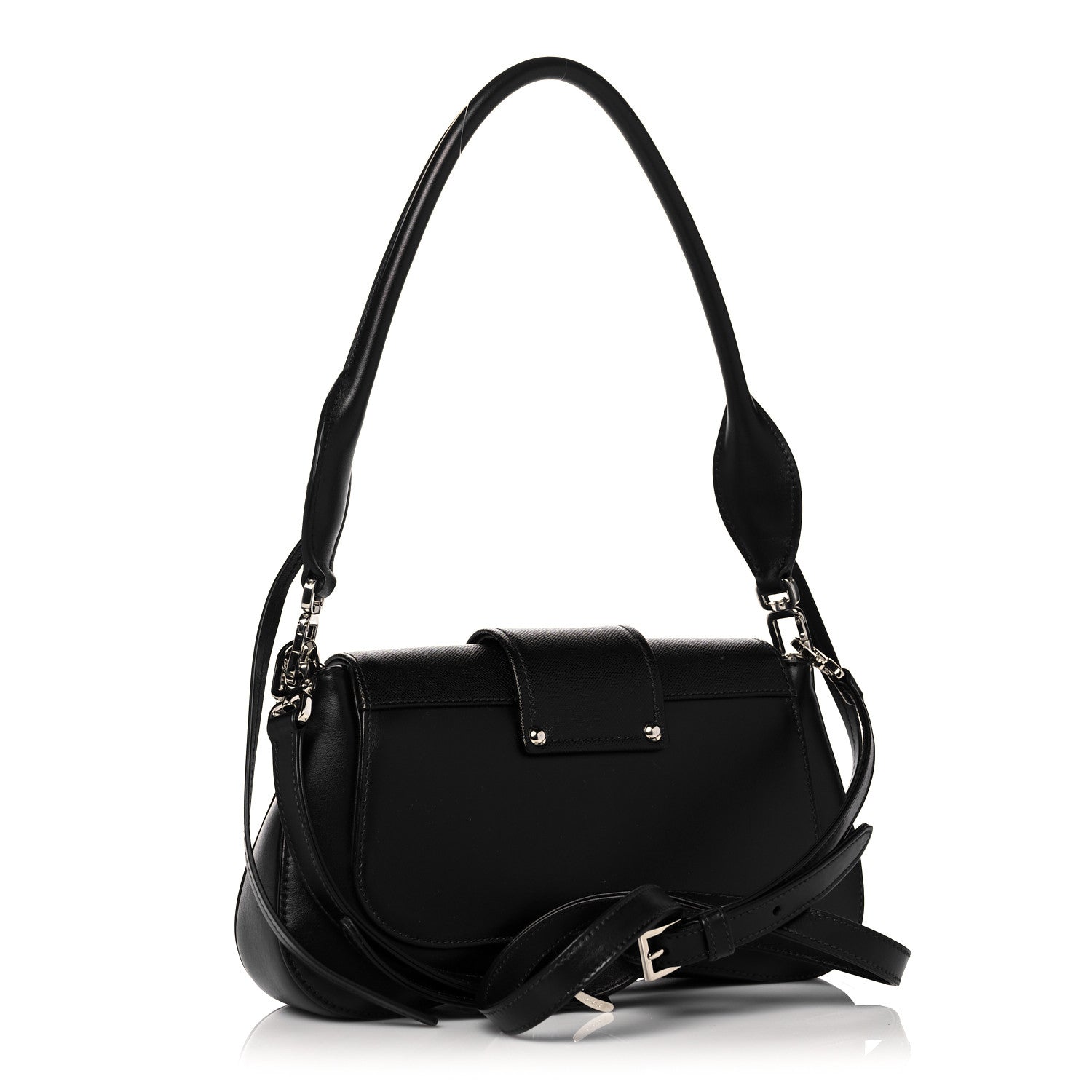 Prada City Calfskin Sidonie Shoulder Bag Black 3 of 10