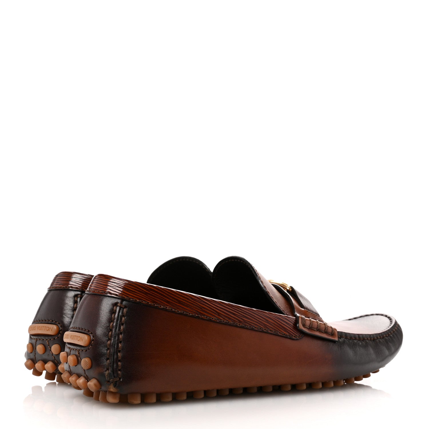 Louis Vuitton Smooth Calfskin Hockenheim Moccasin Loafers 9 Brown 5 of 10