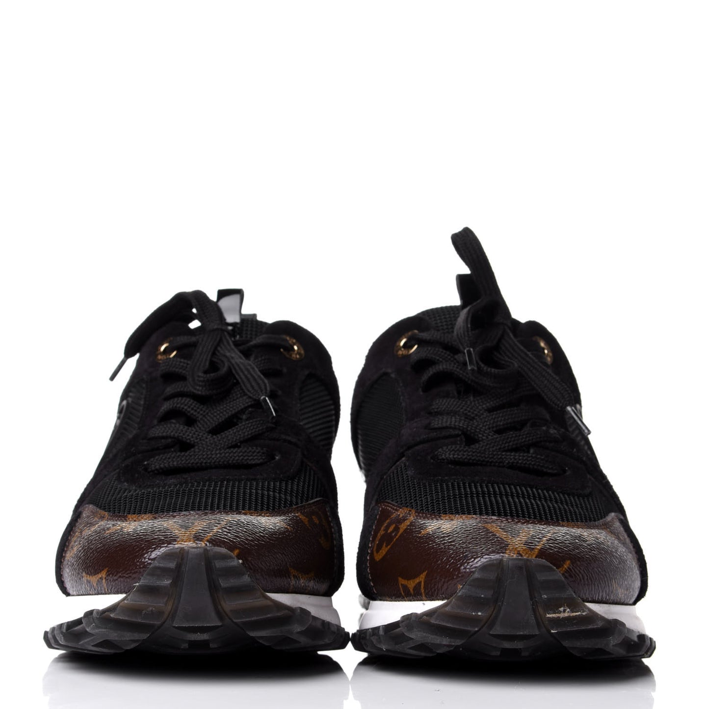 Suede Monogram Run Away Sneakers 40 Black