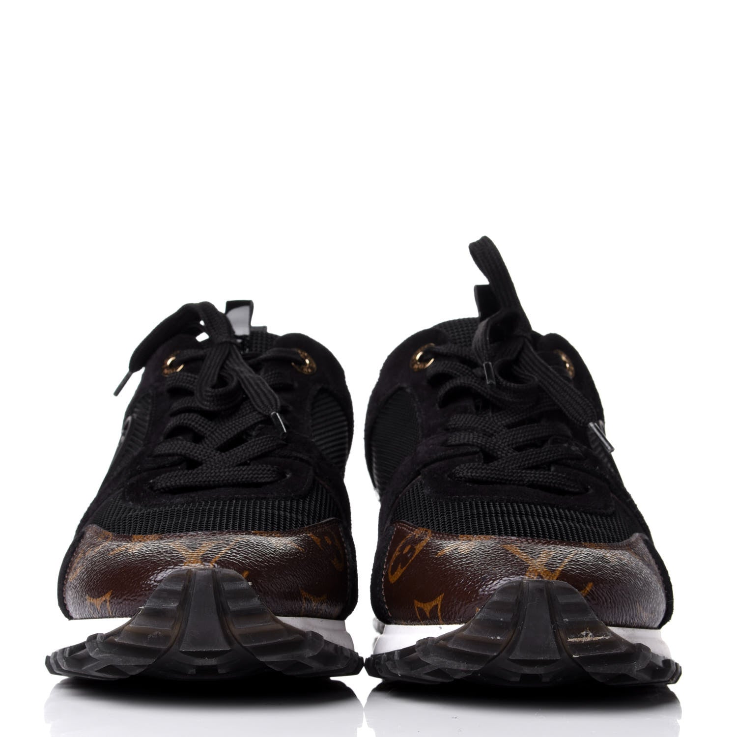 Louis Vuitton Suede Monogram Run Away Sneakers 40 Black 2 of 6