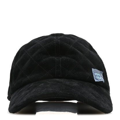 Chanel Suede Goatskin CC Cap Hat Black 3 of 8